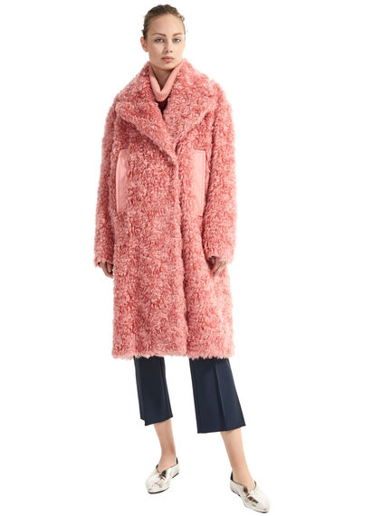 Cappotto in mohair e cotone effetto pelliccia