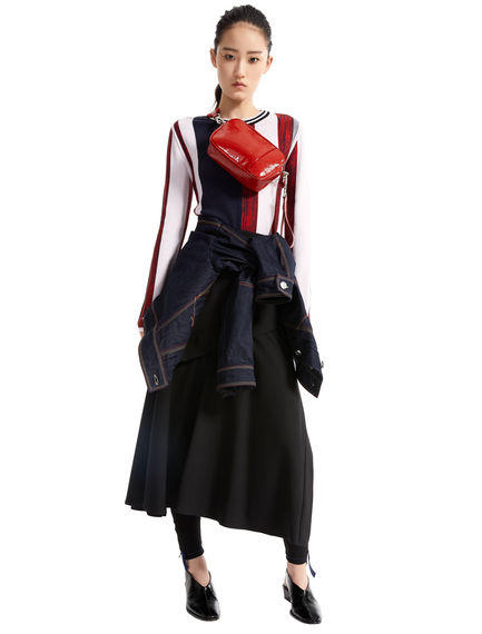 Asymmetric Layered Wool Skirt