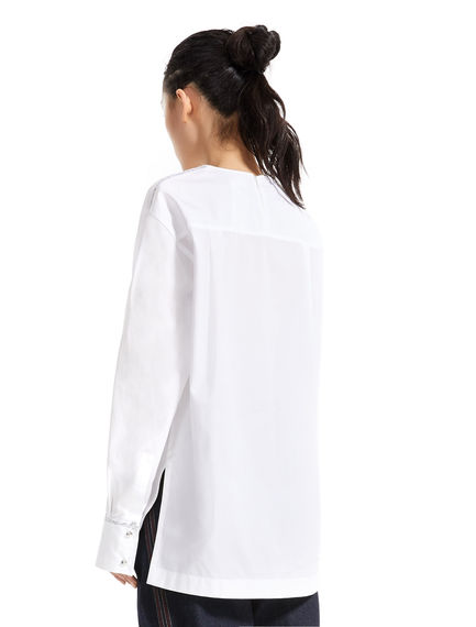 Cuffed Poplin Top