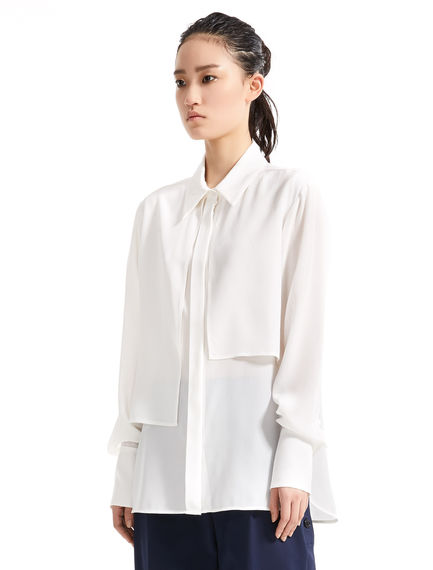 Asymmetric Layered Silk Blouse