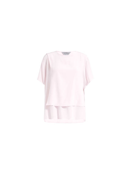 Layered Sash Neck Silk Top