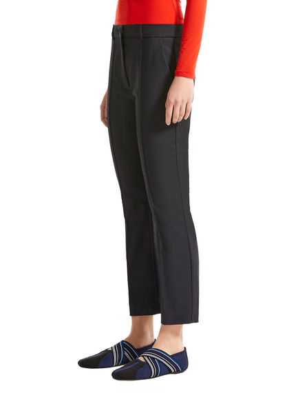 Stretch Cotton Cropped Trousers