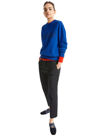 Stretch Cotton Cropped Trousers