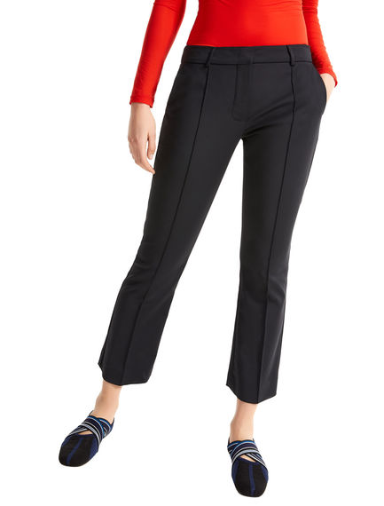Stretch Cotton Cropped Trousers