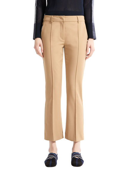 Stretch Cotton Cropped Trousers
