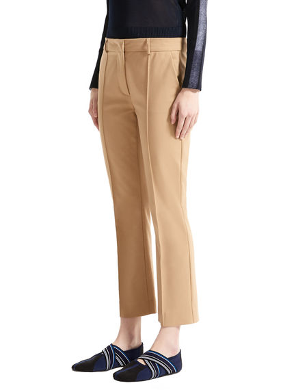 Stretch Cotton Cropped Trousers