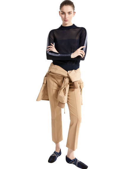 Stretch Cotton Cropped Trousers