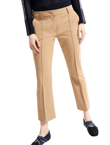 Stretch Cotton Cropped Trousers