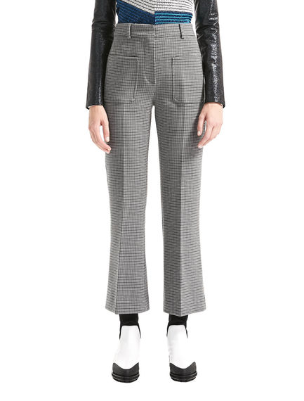 Pantaloni in lana con motivo microgeometrico