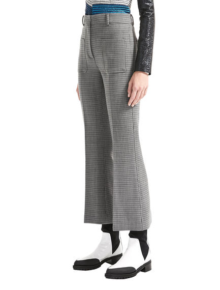 Pantaloni in lana con motivo microgeometrico