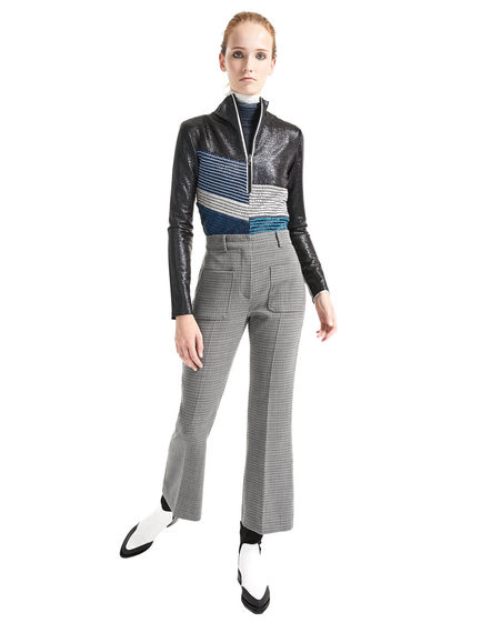 Pantaloni in lana con motivo microgeometrico