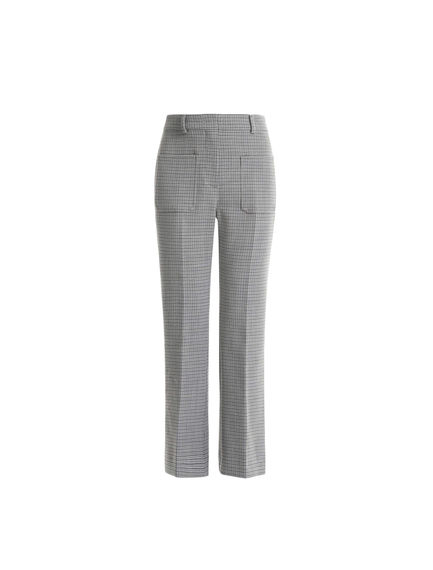 Pantaloni in lana con motivo microgeometrico
