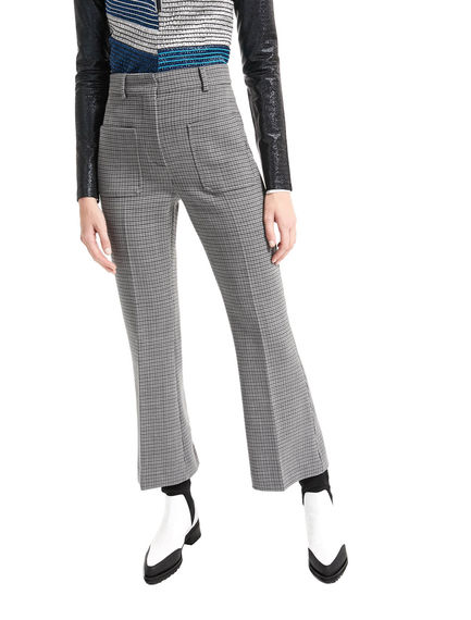 Pantaloni in lana con motivo microgeometrico