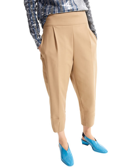 Cuffed Carrot Leg Trousers