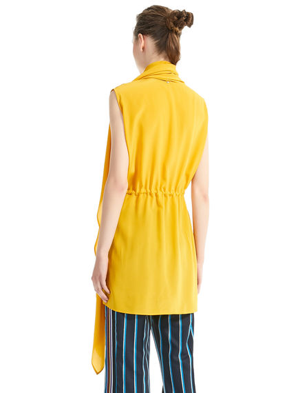 Top in seta asimmetrico con coulisse