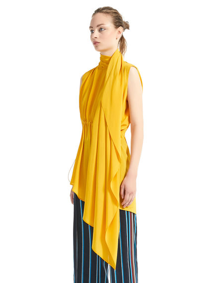 Top in seta asimmetrico con coulisse