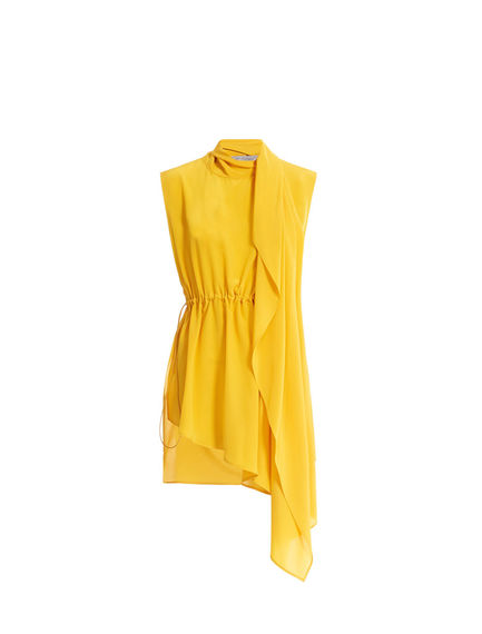 Top in seta asimmetrico con coulisse
