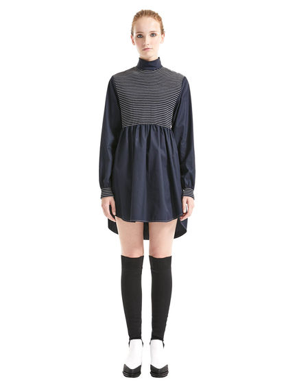 Blusa in cotone con effetto arricciato