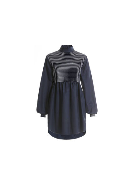 Blusa in cotone con effetto arricciato
