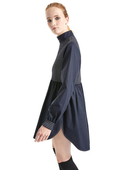 Blusa in cotone con effetto arricciato