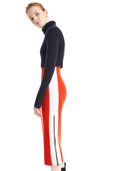 Abito a coste con colour block 3D