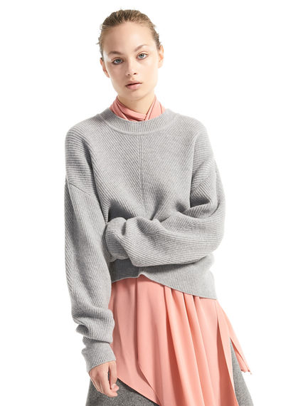 Sculpted Angora Rib Sweater