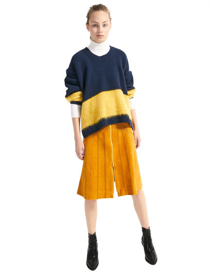 Maglione in lana e mohair colour block