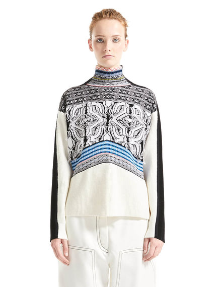 Maglia boxy con motivi nordici e sport