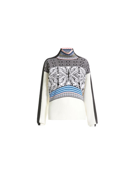 Maglia boxy con motivi nordici e sport