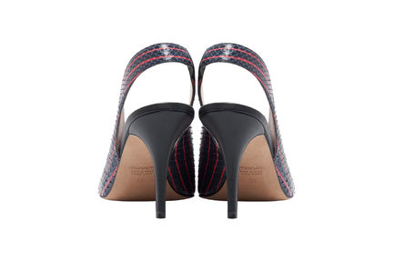 Slingback open-toe a righe