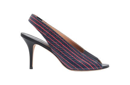 Slingback open-toe a righe