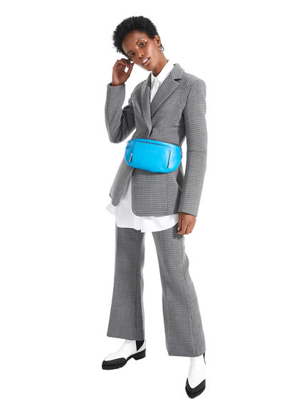 Belt bag in nappa con cintura a contrasto
