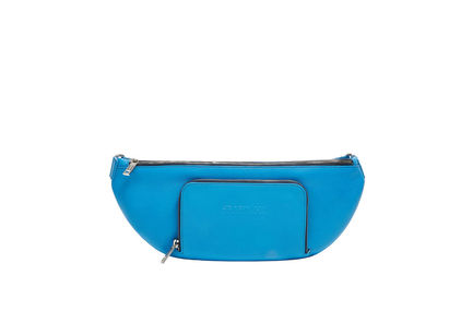 Belt bag in nappa con cintura a contrasto