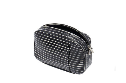 Borsa trasformabile in pelle a righe