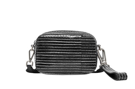 Borsa trasformabile in pelle a righe