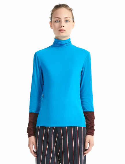 Funnel Neck Jersey Sweater