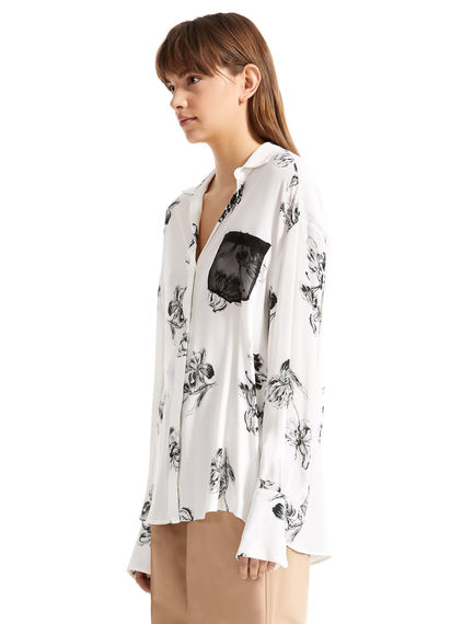 Iris Print Viscose Blouse
