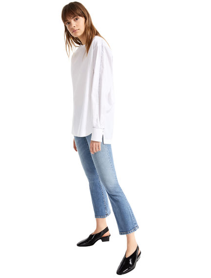 Mini-flare Sandblasted Jeans