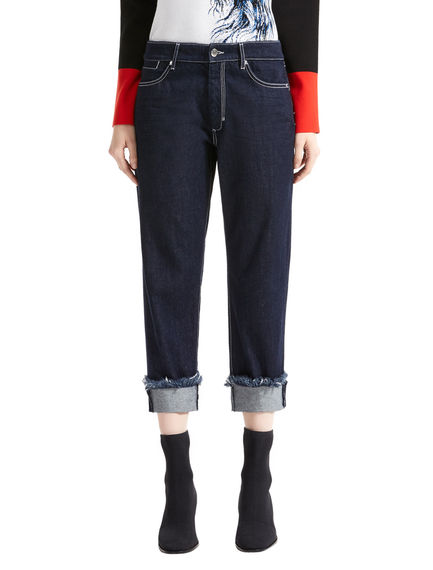 Frayed Turn-ups Boyfriend Jeans