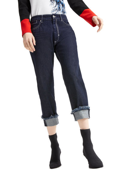 Frayed Turn-ups Boyfriend Jeans