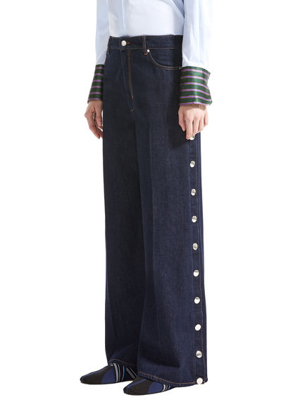 Stud Seam Wide Leg Jeans
