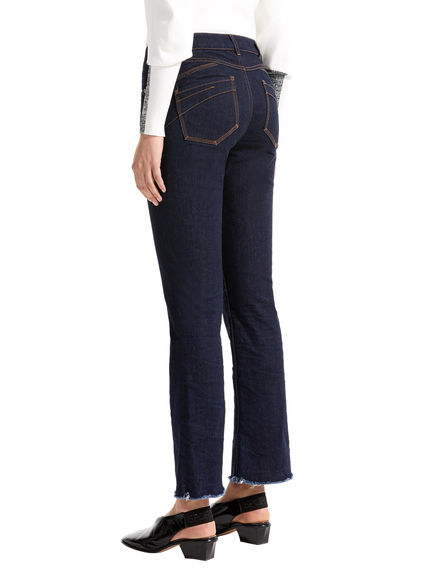 Mini-flare Fringed Hem Jeans