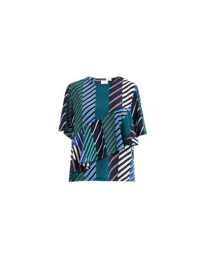 Regimental Stripe Silk T-shirt