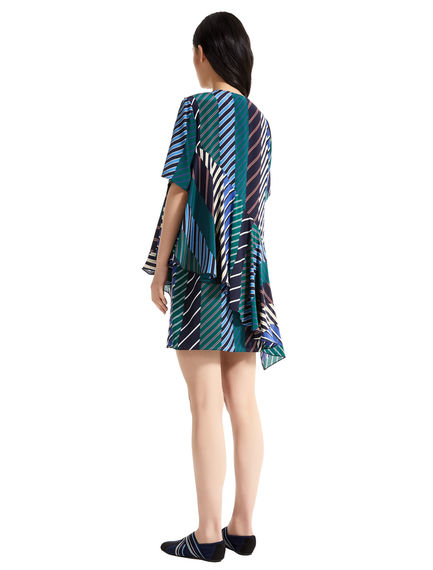 Regimental Stripe Silk Mini Dress