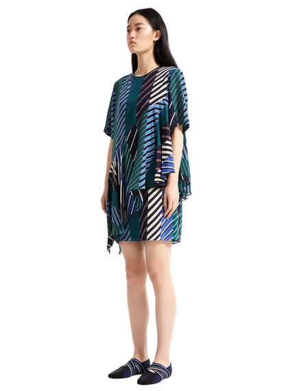 Regimental Stripe Silk Mini Dress
