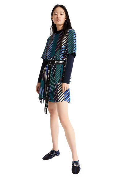 Regimental Stripe Silk Mini Dress