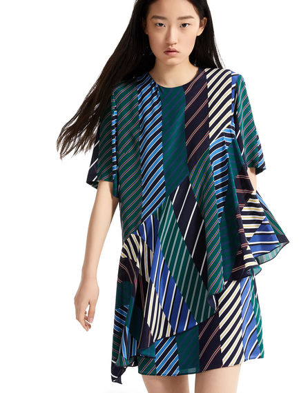 Regimental Stripe Silk Mini Dress