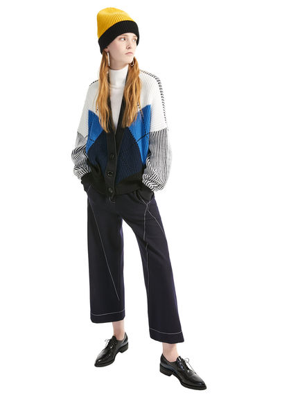 Cardigan in lana con motivo Argyle