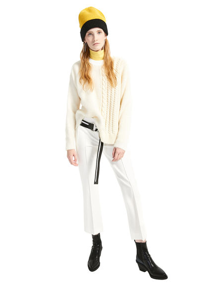Contrast Knit Alpaca Sweater