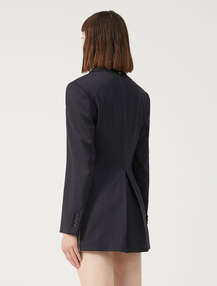 Blazer sartoriale in tessuto gessato